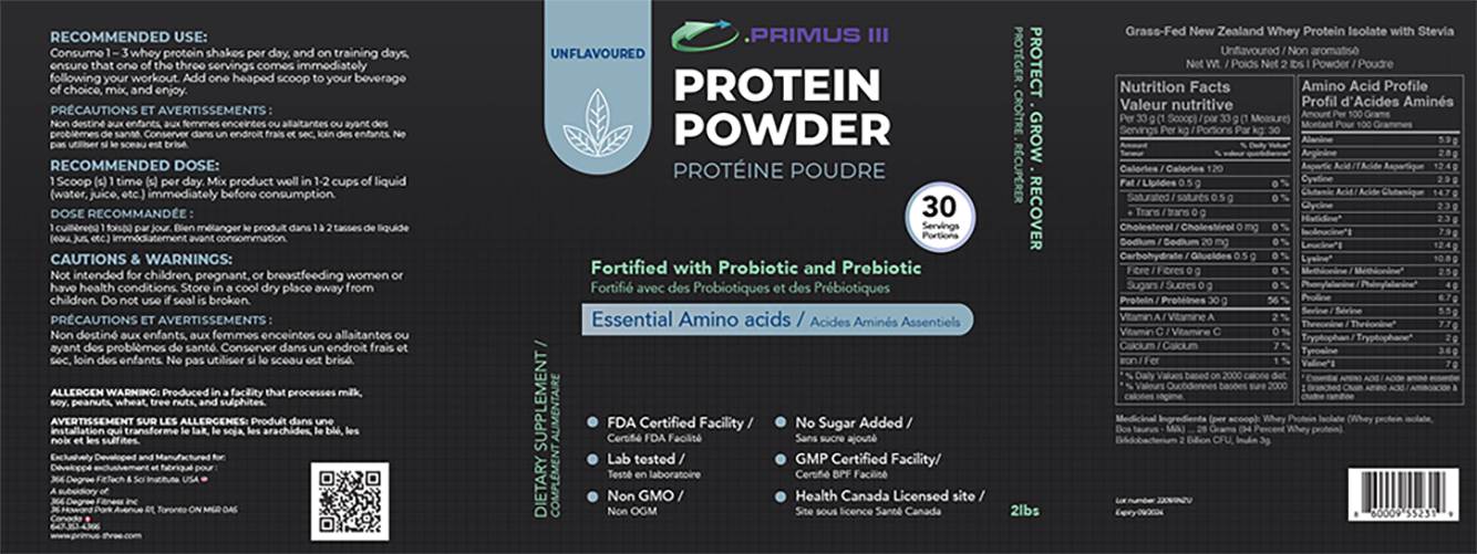 Grass Fed New Zealand Whey Protein Isolate. Unflavoured